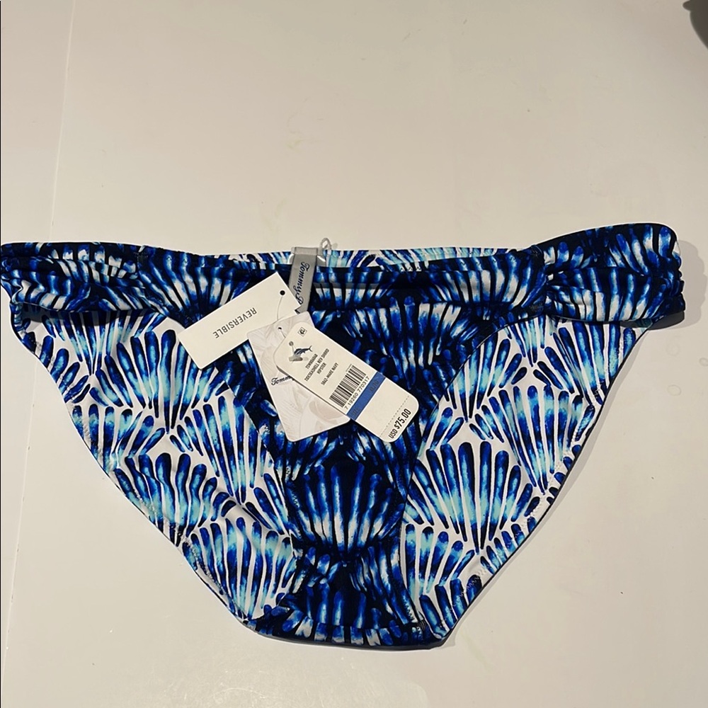 🇺🇸Tommy bahama NWT blue white shell print reversible swim bathing suit bottoms